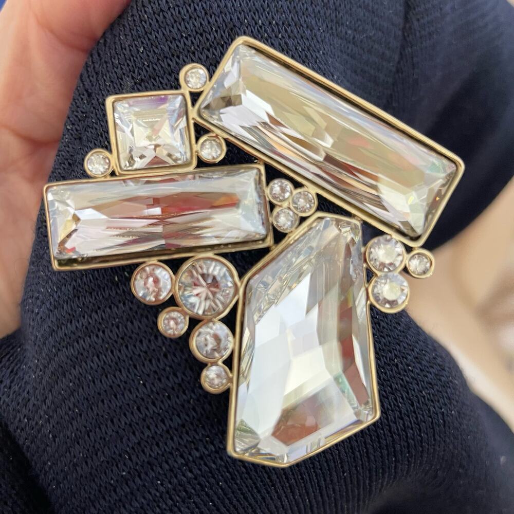 St. John party dress sparkle navy crystal brooch NWT 14 - Picture 4 of 11